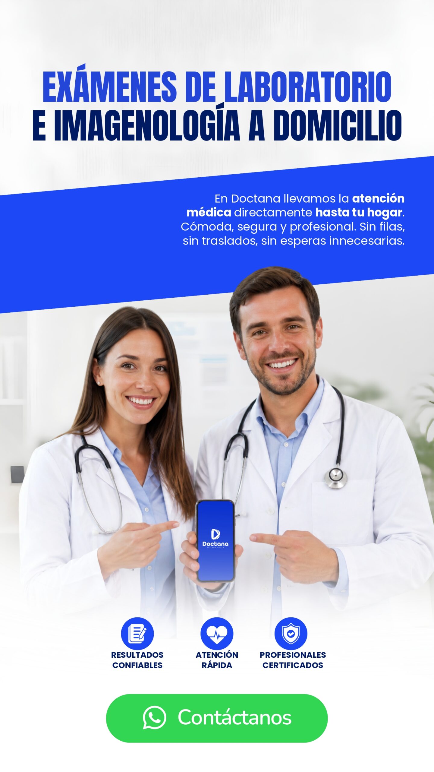 Exámenes de laboratorio e imagenología a domicilio